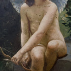 Hand-painted reproduction of a classic portrait of Cupid, oil painting. Size: 15.4 x 12.4 in - Vintage Oil Painting - Arden Gallery