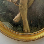 Hand-painted reproduction of a classic portrait of Cupid, oil painting. Size: 15.4 x 12.4 in - Vintage Oil Painting - Arden Gallery