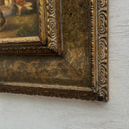 Hand Painted European Farmyard Ducks Oil Painting in Ornate Vintage Frame (12.6 × 14.6 inches) - Vintage Oil Painting - Arden Gallery
