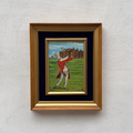 Classic British Golf Gentleman Oil Painting, Vintage Sports Wall Decor (with Frame 31 × 38 cm ):