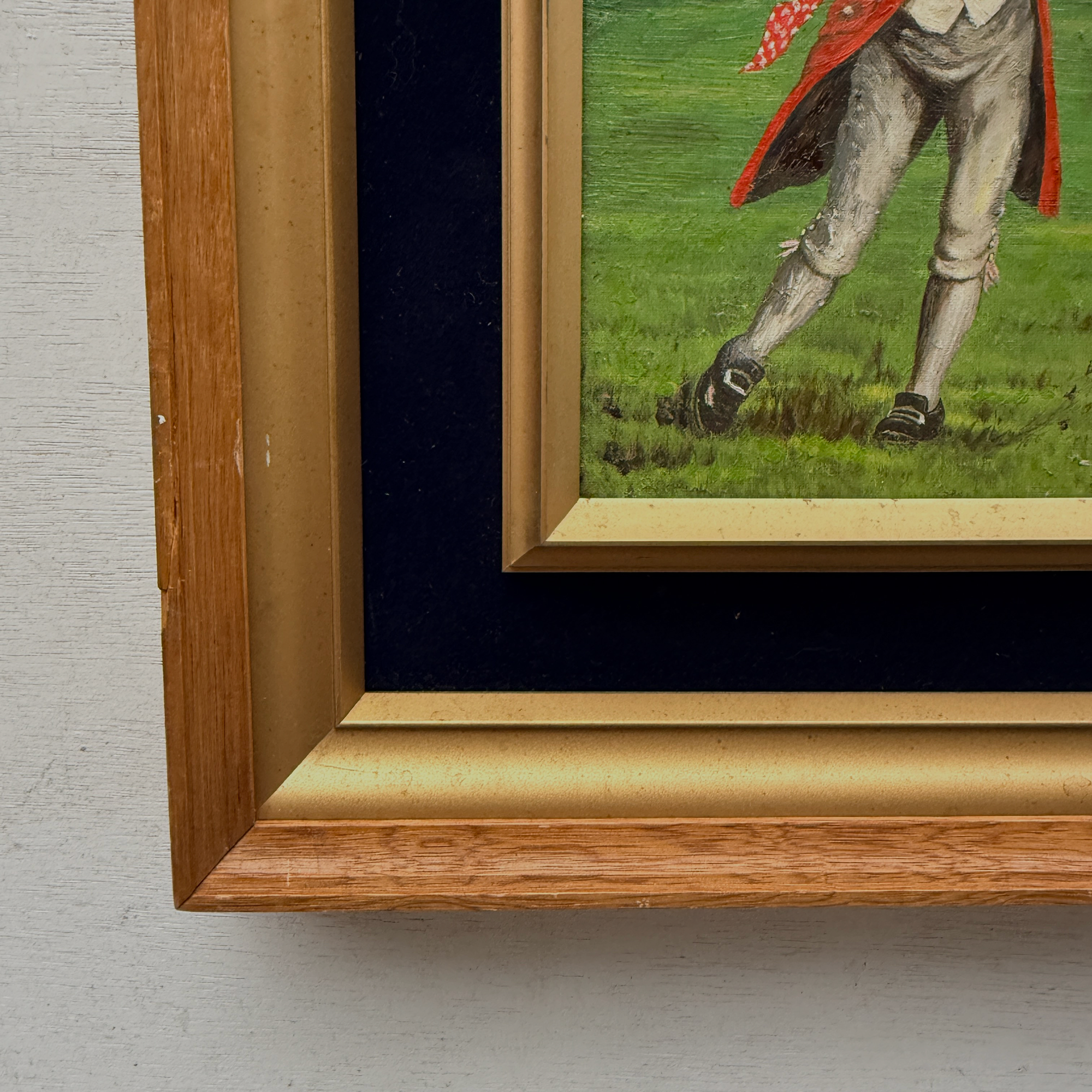 Classic British Golf Gentleman Oil Painting, Vintage Sports Wall Decor (with Frame 31 × 38 cm ):