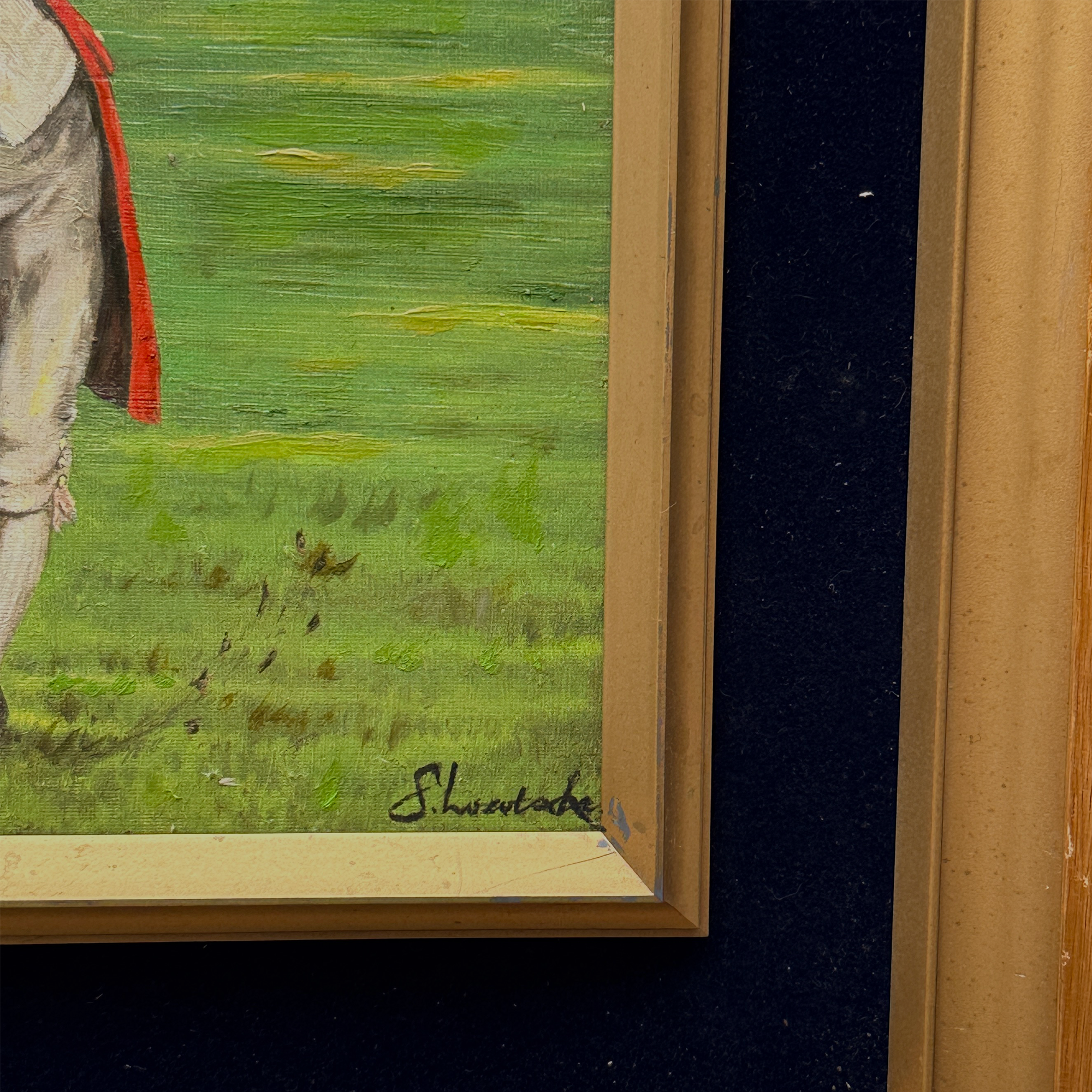 Classic British Golf Gentleman Oil Painting, Vintage Sports Wall Decor (with Frame 31 × 38 cm ):