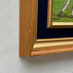 Classic British Golf Gentleman Oil Painting, Vintage Sports Wall Decor (with Frame 31 × 38 cm ):
