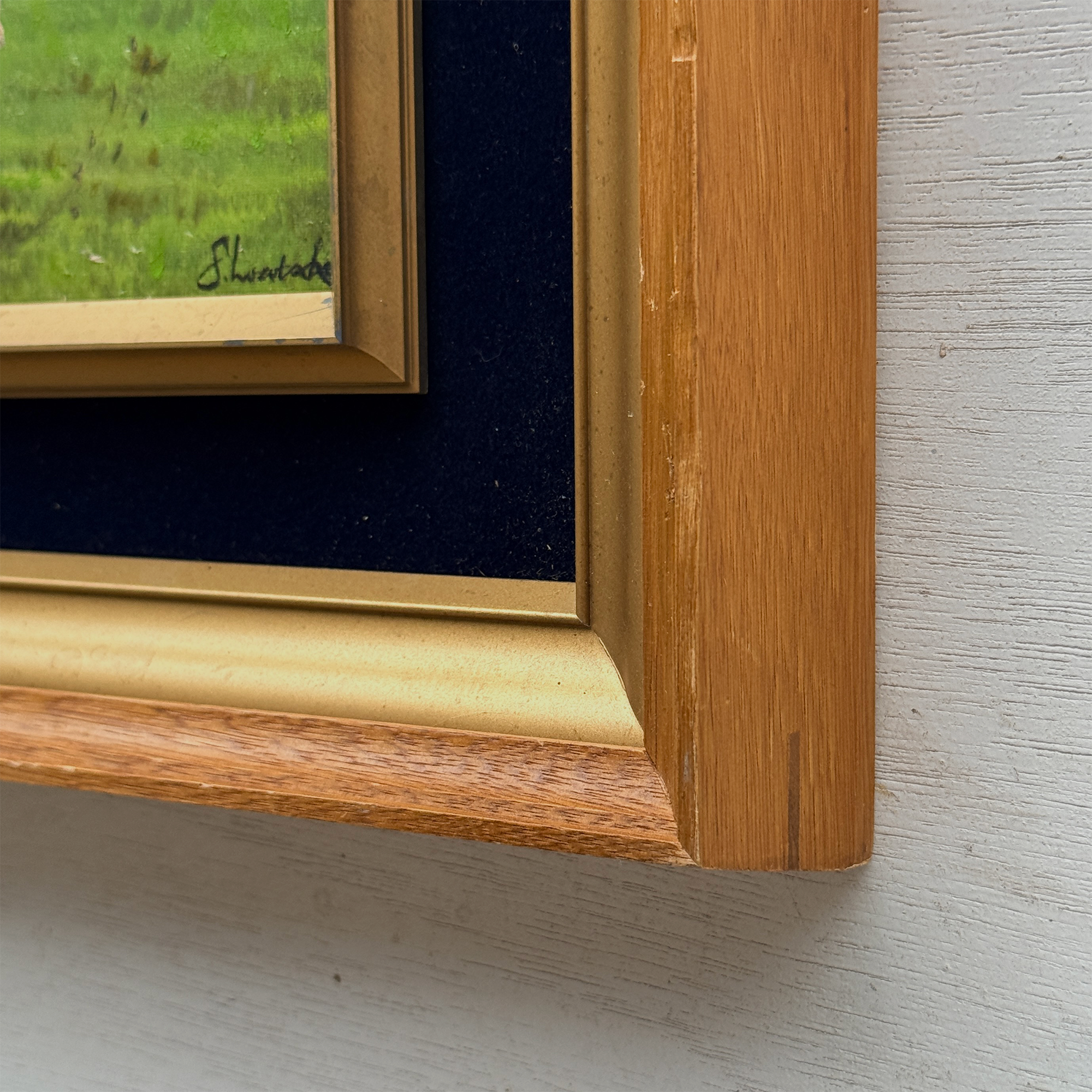 Classic British Golf Gentleman Oil Painting, Vintage Sports Wall Decor (with Frame 31 × 38 cm ):
