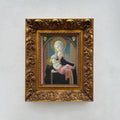 Madonna and Child | Vintage Egg Tempera Reproduction | Ornate Carved Frame | 19.7×23.6in