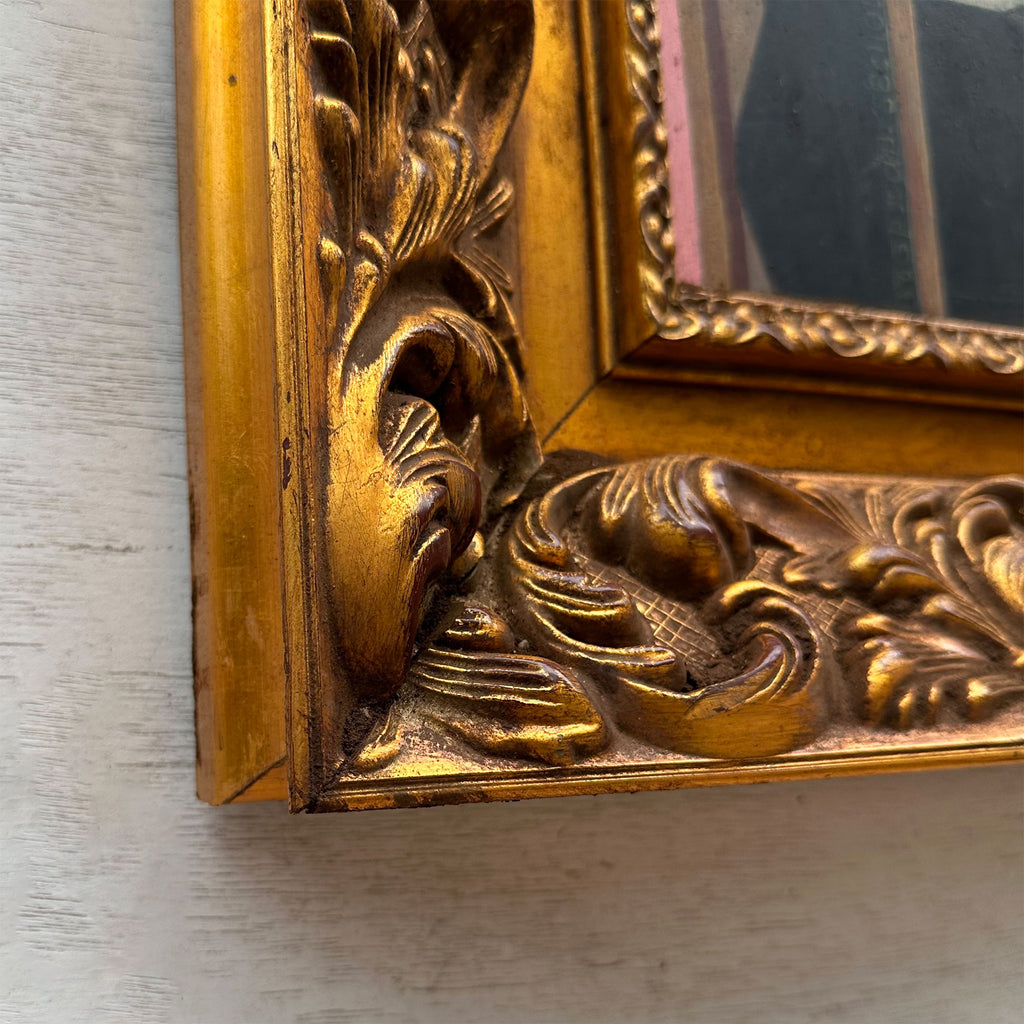 Madonna and Child | Vintage Egg Tempera Reproduction | Ornate Carved Frame | 19.7×23.6in