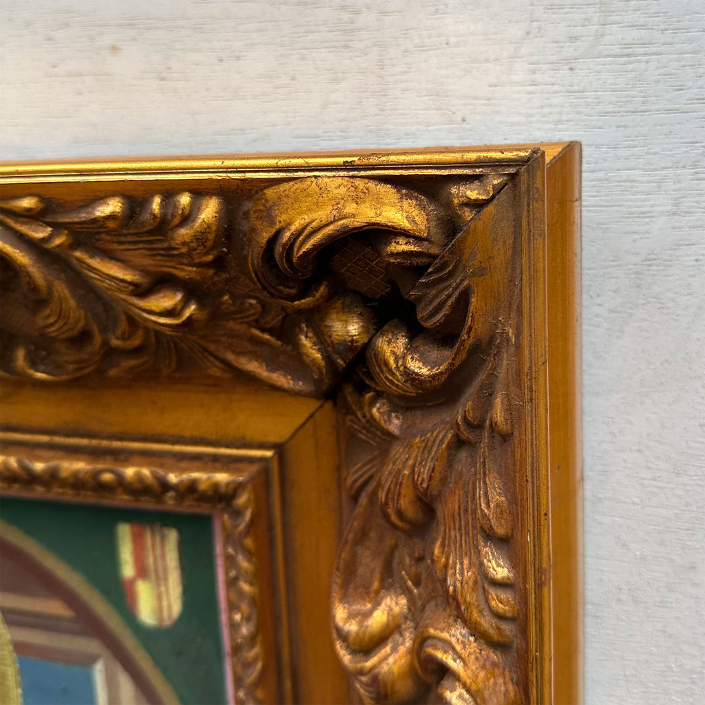 Madonna and Child | Vintage Egg Tempera Reproduction | Ornate Carved Frame | 19.7×23.6in