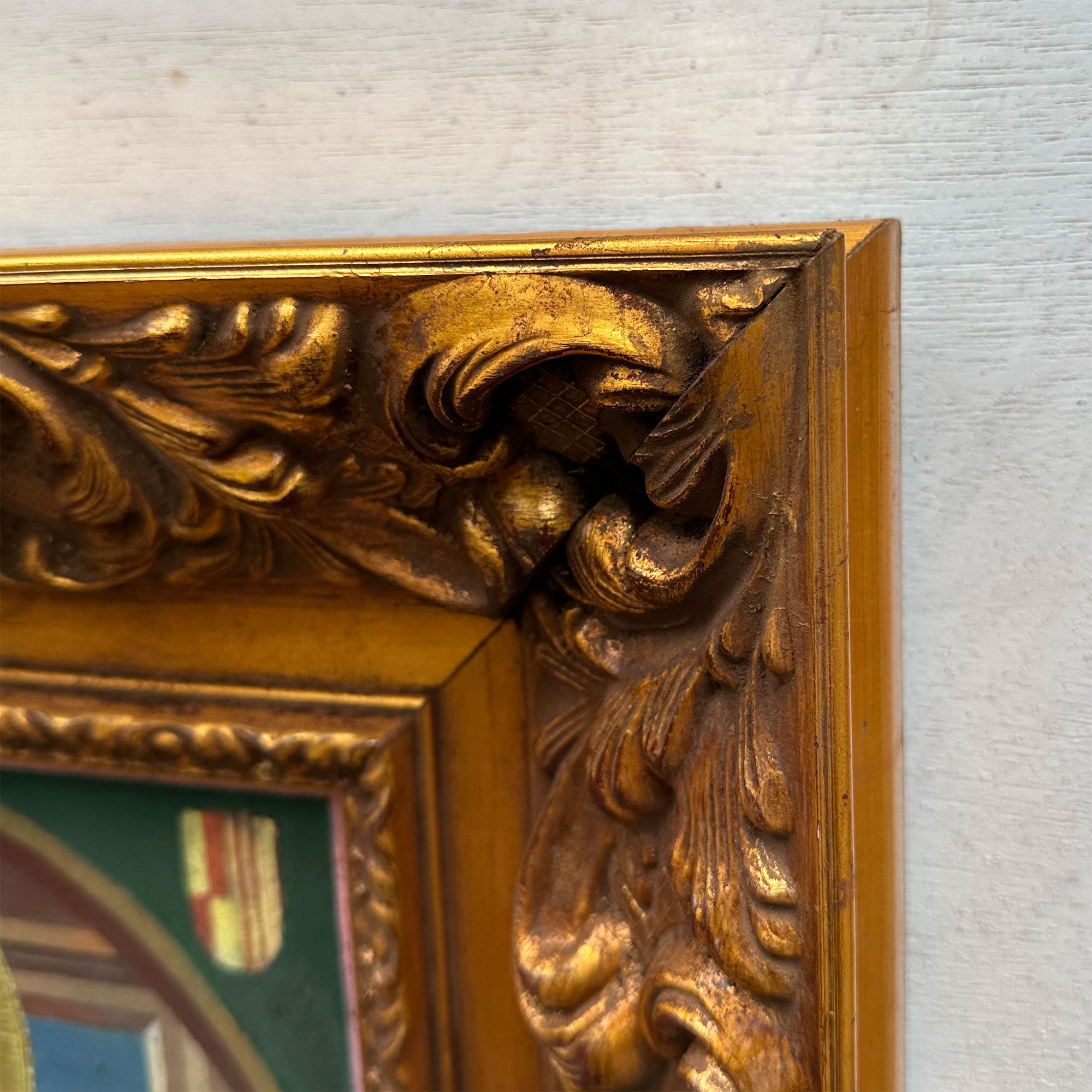 Madonna and Child | Vintage Egg Tempera Reproduction | Ornate Carved Frame | 19.7×23.6in