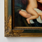 Madonna and Child painting | Vintage religious oil painting | Late 20th-century artwork