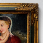 Madonna and Child painting | Vintage religious oil painting | Late 20th-century artwork