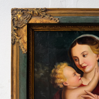Madonna and Child painting | Vintage religious oil painting | Late 20th-century artwork