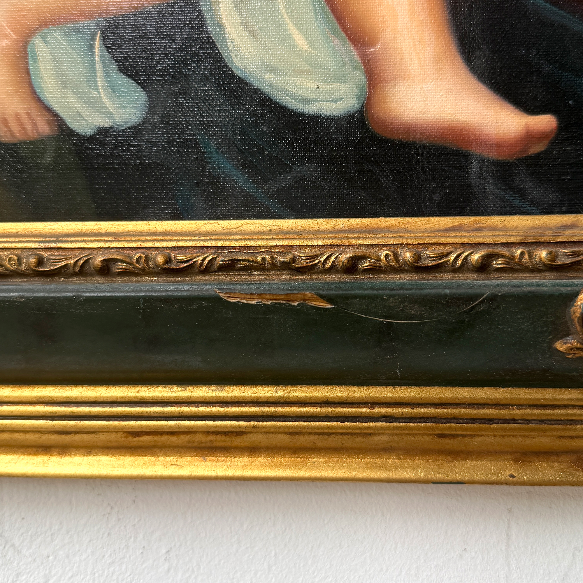 Madonna and Child painting | Vintage religious oil painting | Late 20th-century artwork