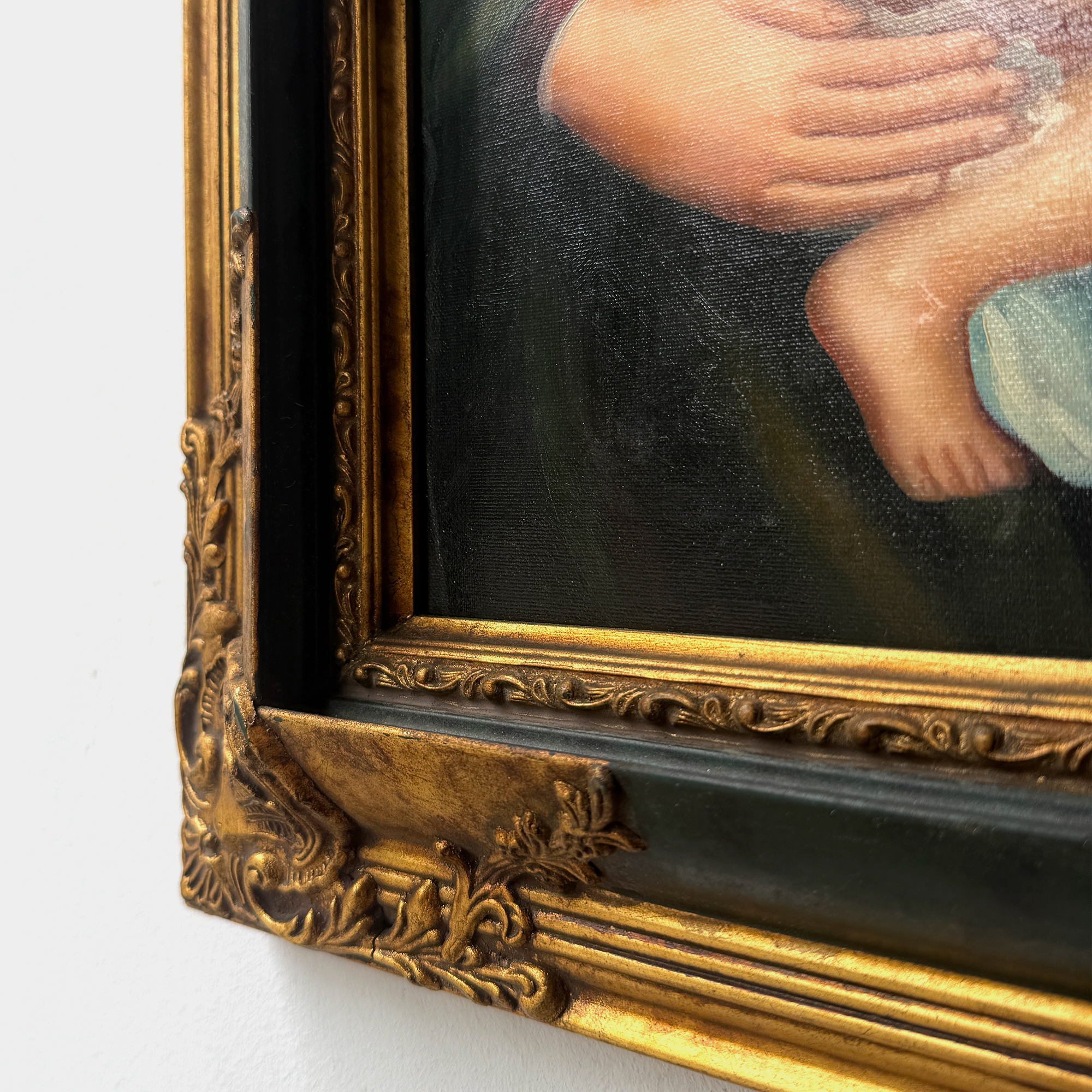 Madonna and Child painting | Vintage religious oil painting | Late 20th-century artwork