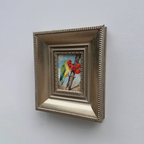 Original Hand Painted Parrot Artwork, Classical Bird Painting with Vintage Frame