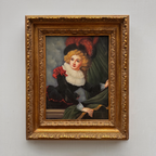 Vintage Gilded Carved Frame | Lady Portrait Hand-Painted Oil Painting 48x58cm