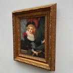 Vintage Gilded Carved Frame | Lady Portrait Hand-Painted Oil Painting 48x58cm
