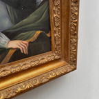 Vintage Gilded Carved Frame | Lady Portrait Hand-Painted Oil Painting 48x58cm