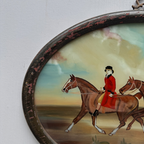 Vintage 1960s English Equestrian Oil Painting – Red-Coated Rider&nbsp