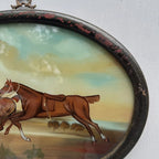 English Equestrian Oil Painting | Red-Coated Rider on Horseback | Original circa 1975 | 40×29cm