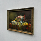 Vintage Still Life Hand-Painted Oil Painting | Mid-20th Century Artwork |  45x35cm