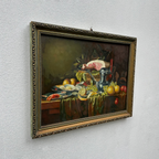 Vintage Still Life Hand-Painted Oil Painting | Mid-20th Century Artwork |  45x35cm