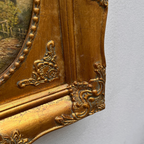 Vintage European Pastoral Landscape Oil Painting｜One-of-a-Kind Hand-Painted Artwork with Ornate Wood Frame 52x62cm