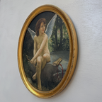 Hand-painted reproduction of a classic portrait of Cupid, oil painting. Size: 15.4 x 12.4 in