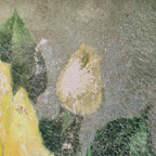 Roses in a Golden Vase | Signed T. Saito | Vintage Floral Oil Painting | 23×19.5in