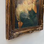 A Quiet Embrace | Vintage Mother and Child Portrait Oil Painting | Ornate Frame | 15.2×19.1in
