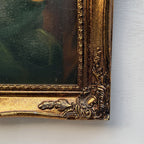 A Quiet Embrace | Vintage Mother and Child Portrait Oil Painting | Ornate Frame | 15.2×19.1in