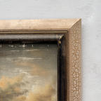 Framed Seascape Oil Painting, Hand-Painted Nautical Artwork of Sailing Ships on the Sea（19.69×15.75 in）