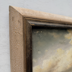 Framed Seascape Oil Painting, Hand-Painted Nautical Artwork of Sailing Ships on the Sea（19.69×15.75 in）