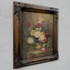 Original Vintage Floral Still Life Oil Painting, Classic Flower Bouquet Artwork 41 x 51 cm