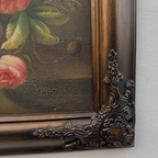 Original Vintage Floral Still Life Oil Painting, Classic Flower Bouquet Artwork 41 x 51 cm