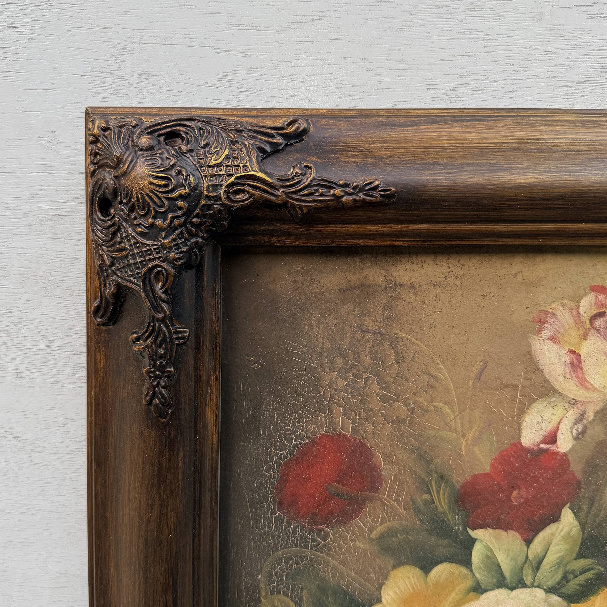 Original Vintage Floral Still Life Oil Painting, Classic Flower Bouquet Artwork 41 x 51 cm
