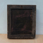 Lady in Green | Vintage Portrait Oil Painting | Carved Wood Frame | 11.2×13.2in