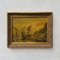 The Valley Road | Signed Vera | Vintage Landscape Oil Painting | Ornate Gold Frame | 20.1×16.1in