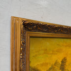 The Valley Road | Signed Vera | Vintage Landscape Oil Painting | Ornate Gold Frame | 20.1×16.1in