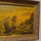 The Valley Road | Signed Vera | Vintage Landscape Oil Painting | Ornate Gold Frame | 20.1×16.1in
