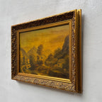 The Valley Road | Signed Vera | Vintage Landscape Oil Painting | Ornate Gold Frame | 20.1×16.1in