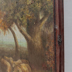 By the Still Water | Vintage Pastoral Landscape Oil Painting | Dark Wood Frame | 20.1×26.4in