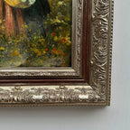 Ladies in the Meadow | Vintage Figure Oil Painting | Ornate Frame | 18.9×22.8in - Vintage Oil Painting - Arden Gallery