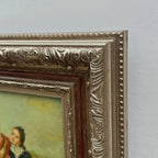 Ladies in the Meadow | Vintage Figure Oil Painting | Ornate Frame | 18.9×22.8in - Vintage Oil Painting - Arden Gallery