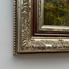 Ladies in the Meadow | Vintage Figure Oil Painting | Ornate Frame | 18.9×22.8in - Vintage Oil Painting - Arden Gallery