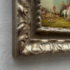Old World Hunting Oil Painting, Rustic Framed Countryside Wall Art 44.5x39.5cm - Vintage Oil Painting - Arden Gallery