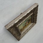 Old World Hunting Oil Painting, Rustic Framed Countryside Wall Art 44.5x39.5cm - Vintage Oil Painting - Arden Gallery