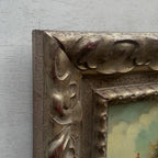 Old World Hunting Oil Painting, Rustic Framed Countryside Wall Art 44.5x39.5cm - Vintage Oil Painting - Arden Gallery