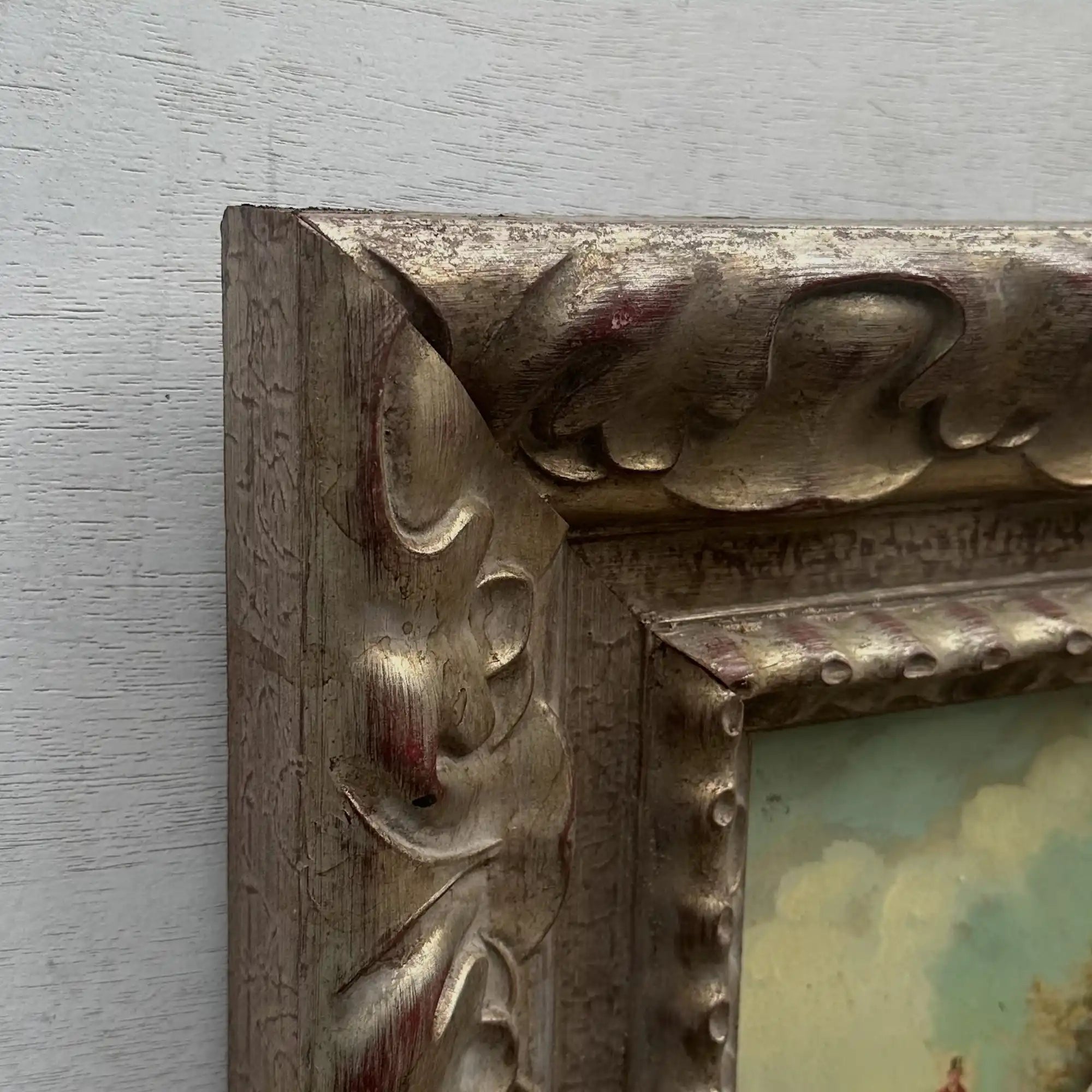 Old World Hunting Oil Painting, Rustic Framed Countryside Wall Art 44.5x39.5cm - Vintage Oil Painting - Arden Gallery