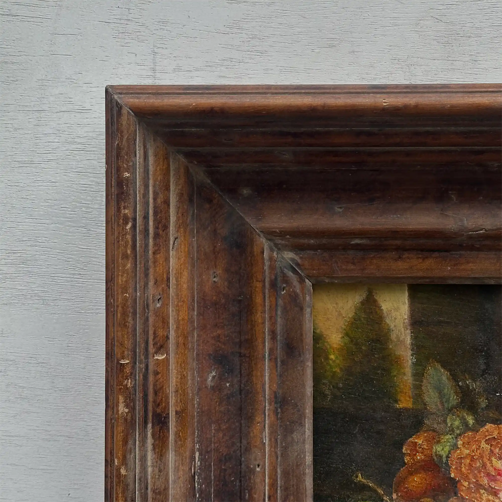 Original Classical Fruit Still Life Hand-Painted Oil Painting in Heavy Dark Wood Frame  (with Frame 43 x 38 cm) - Vintage Oil Painting - Arden Gallery