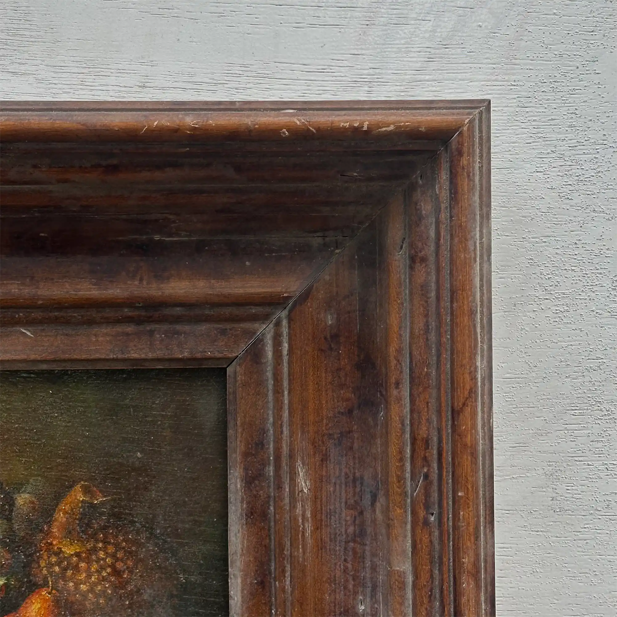 Original Classical Fruit Still Life Hand-Painted Oil Painting in Heavy Dark Wood Frame  (with Frame 43 x 38 cm) - Vintage Oil Painting - Arden Gallery